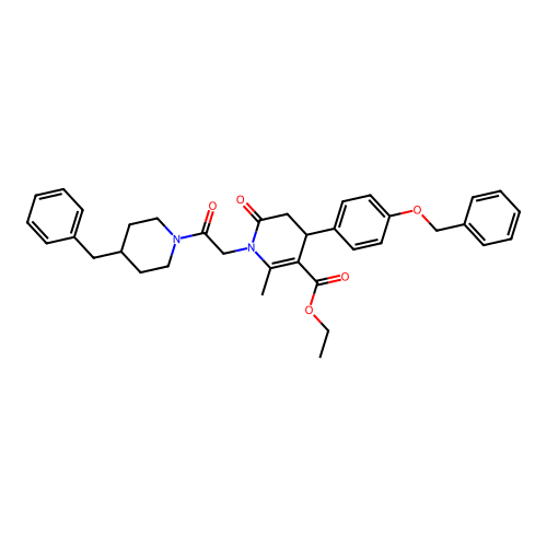 ETHYL 1-[2-(4-BENZYL-PIPERIDIN-1-YL)-2-OXO-ETHYL]-2-METHYL-6-OXO-4-(4-PHENYLMETHOXYPHENYL)-4,5-DIHYDROPYRIDINE-3-CARBOXYLATE structure