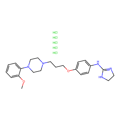 1H-Imidazol-2-amine, 4,5-dihydro-N-(4-(3-(4-(2-methoxyphenyl)-1-piperazinyl)propoxy)phenyl)-, pentahydrochloride structure