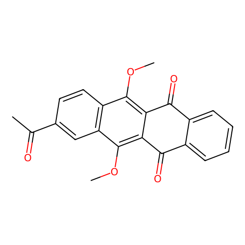 8-Acetyl-6,11-dimethoxytetracene-5,12-dione structure
