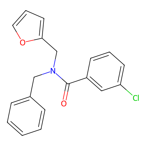 N-苄基-3-氯-N-(呋喃-2-基甲基)苯甲酰胺 structure