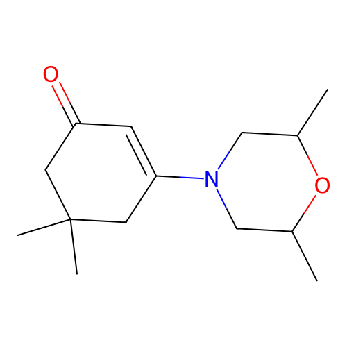 2-Cyclohexen-1-one, 3-(2,6-dimethyl-4-morpholinyl)-5,5-dimethyl- structure