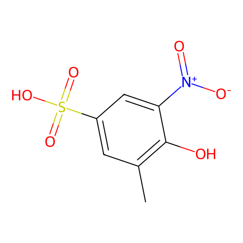 4-Hydroxy-3-methyl-5-nitrobenzenesulphonic acid structure