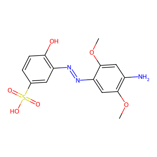 3-[2-(4-Amino-2,5-dimethoxyphenyl)diazenyl]-4-hydroxybenzenesulfonic acid structure