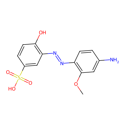 3-(2-(4-Amino-2-methoxyphenyl)diazenyl)-4-hydroxybenzenesulfonic acid structure