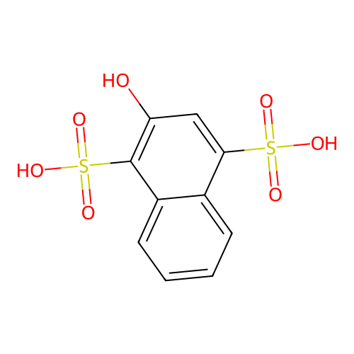 2-Hydroxynaphthalene-1,4-disulphonic acid structure