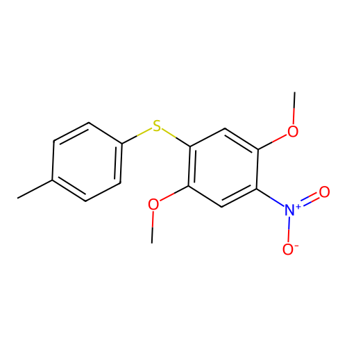 1,4-Dimethoxy-5-nitro-2-(p-tolylthio)benzene structure