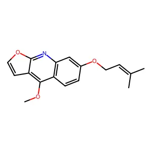 Furo[2,3-b]quinoline, 4-methoxy-7-[(3-methyl-2-butenyl)oxy]- structure