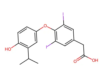 4-(4-Hydroxy-3-(1-methylethyl)phenoxy)-3,5-diiodobenzeneacetic acid structure