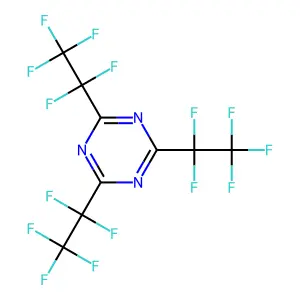 2,4,6-Tris(pentafluoroethyl)-1,3,5-triazine structure