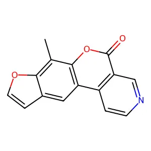 7-Methyl-5H-furo(3',2':6,7)(1)benzopyrano(3,4-c)pyridin-5-one structure