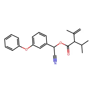 3-Butenoic acid, 3-methyl-2-(1-methylethyl)-, cyano(3-phenoxyphenyl)methyl ester structure