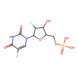 2',5-Difluoro-1-arabinosyluridine monophosphate structure