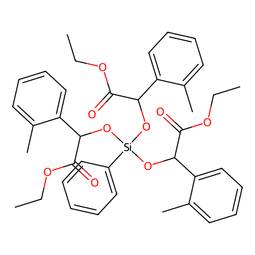 2,2',2''-((Phenylsilylidyne)trioxy)tris(2-(o-tolyl)acetic acid) triethyl ester structure