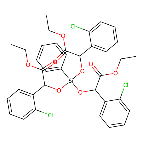 2,2',2''-((Phenylsilylidyne)trioxy)tris(2-(o-chlorophenyl)acetic acid) triethyl ester structure