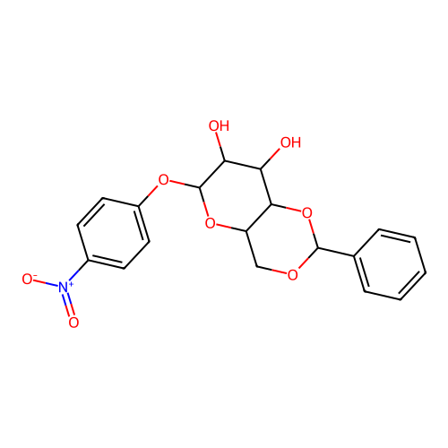 4-Nitrophenyl4,6-benzylidene-b-D-glucopyranoside structure