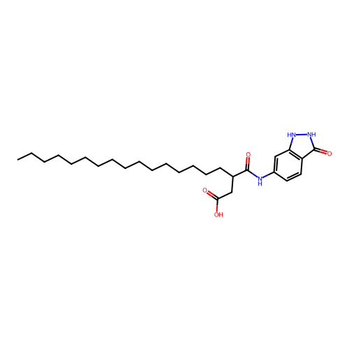 3-(((2,3-Dihydro-3-oxo-1H-indazol-6-yl)amino)carbonyl)nonadecan-1-oic acid structure