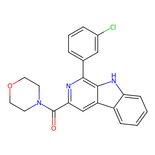 [1-(3-chlorophenyl)-9H-beta-carbolin-3-yl](morpholin-4-yl)methanone structure