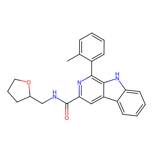 1-(2-methylphenyl)-N-(oxolan-2-ylmethyl)-9H-pyrido[3,4-b]indole-3-carboxamide structure