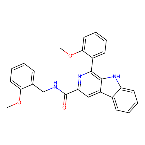 N-(2-methoxybenzyl)-1-(2-methoxyphenyl)-9H-beta-carboline-3-carboxamide structure