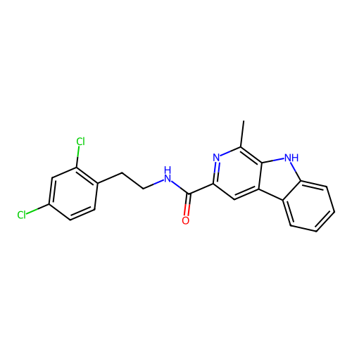 N-(2,4-dichlorophenethyl)-1-methyl-9H-pyrido[3,4-b]indole-3-carboxamide structure