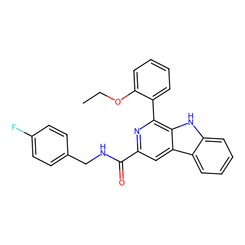 1-(2-ethoxyphenyl)-N-(4-fluorobenzyl)-9H-beta-carboline-3-carboxamide structure
