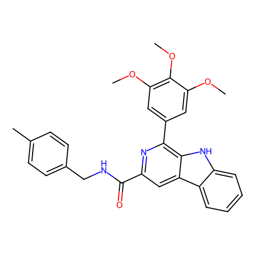 N-(4-methylbenzyl)-1-(3,4,5-trimethoxyphenyl)-9H-beta-carboline-3-carboxamide structure