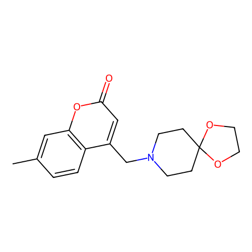 4-(1,4-Dioxa-8-azaspiro[4.5]decan-8-ylmethyl)-7-methylchromen-2-one structure