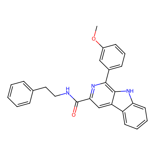 1-(3-methoxyphenyl)-N-phenethyl-9H-pyrido[3,4-b]indole-3-carboxamide structure