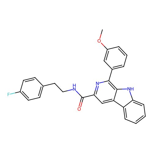 N-(4-fluorophenethyl)-1-(3-methoxyphenyl)-9H-pyrido[3,4-b]indole-3-carboxamide structure