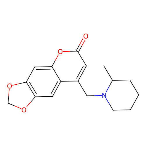 8-((2-methylpiperidin-1-yl)methyl)-6H-[1,3]dioxolo[4,5-g]chromen-6-one structure