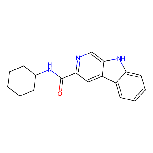 N-cyclohexyl-9H-pyrido[3,4-b]indole-3-carboxamide structure