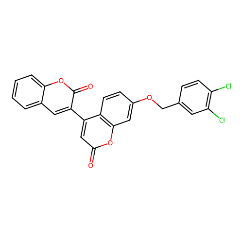 7'-[(3,4-dichlorobenzyl)oxy]-2H,2'H-3,4'-bichromene-2,2'-dione structure