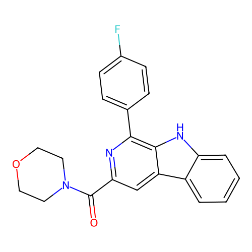 [1-(4-fluorophenyl)-9H-beta-carbolin-3-yl](morpholin-4-yl)methanone structure