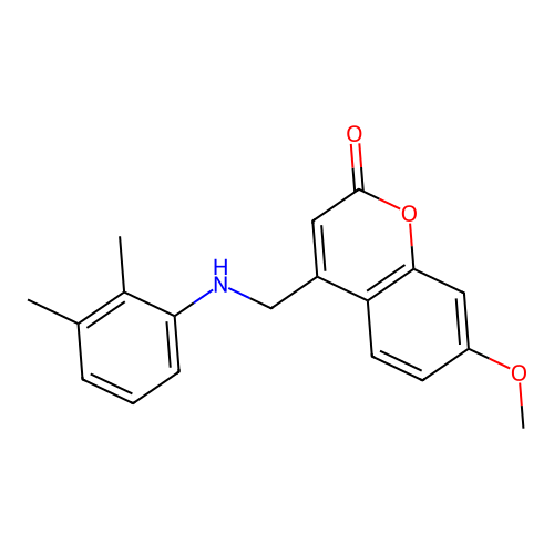 4-{[(2,3-dimethylphenyl)amino]methyl}-7-methoxy-2H-chromen-2-one structure