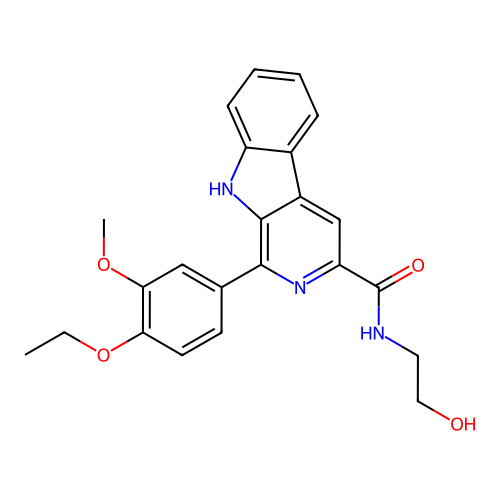 1-(4-ethoxy-3-methoxyphenyl)-N-(2-hydroxyethyl)-9H-pyrido[3,4-b]indole-3-carboxamide structure