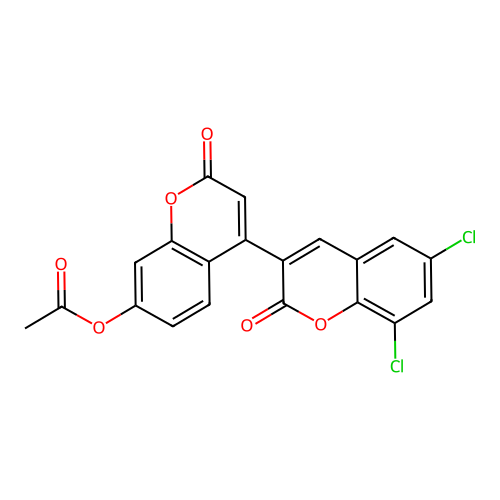 4-(6,8-dichloro-2-oxo-2H-chromen-3-yl)-2-oxo-2H-chromen-7-yl acetate structure