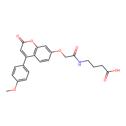 4-(2-((4-(4-methoxyphenyl)-2-oxo-2H-chromen-7-yl)oxy)acetamido)butanoic acid structure
