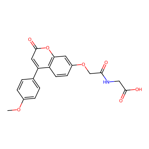 2-(2-((4-(4-methoxyphenyl)-2-oxo-2H-chromen-7-yl)oxy)acetamido)acetic acid structure