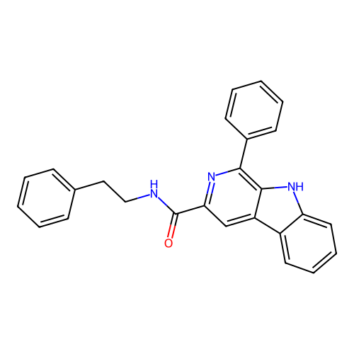 N-phenethyl-1-phenyl-9H-pyrido[3,4-b]indole-3-carboxamide structure