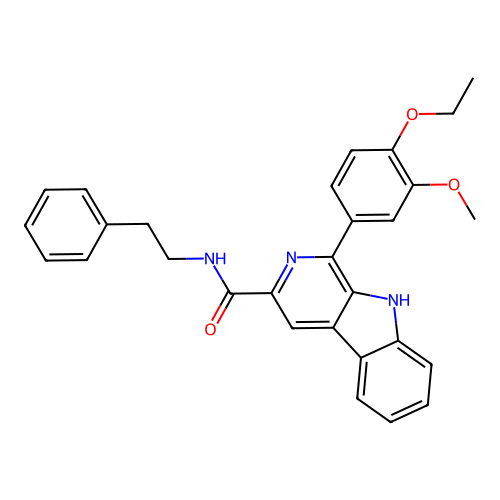 1-(4-ethoxy-3-methoxyphenyl)-N-phenethyl-9H-pyrido[3,4-b]indole-3-carboxamide structure