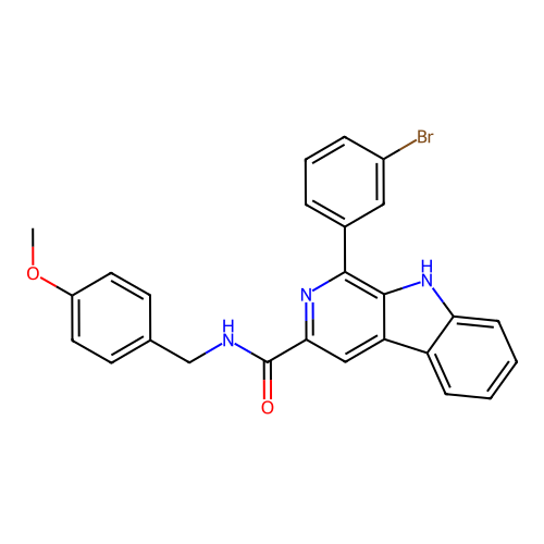 1-(3-bromophenyl)-N-(4-methoxybenzyl)-9H-beta-carboline-3-carboxamide structure