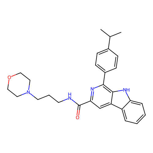 1-(4-isopropylphenyl)-N-(3-morpholinopropyl)-9H-pyrido[3,4-b]indole-3-carboxamide structure