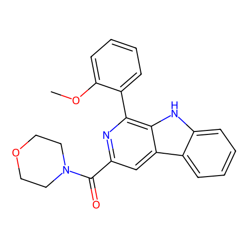 [1-(2-methoxyphenyl)-9H-beta-carbolin-3-yl](morpholin-4-yl)methanone structure