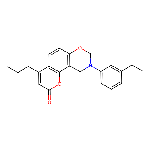 9-(3-ethylphenyl)-4-propyl-9,10-dihydrochromeno[8,7-e][1,3]oxazin-2(8H)-one structure