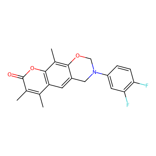 3-(3,4-difluorophenyl)-6,7,10-trimethyl-3,4-dihydrochromeno[6,7-e][1,3]oxazin-8(2H)-one structure