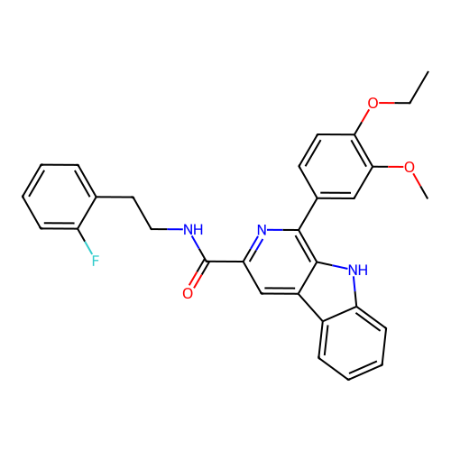 1-(4-ethoxy-3-methoxyphenyl)-N-(2-fluorophenethyl)-9H-pyrido[3,4-b]indole-3-carboxamide structure