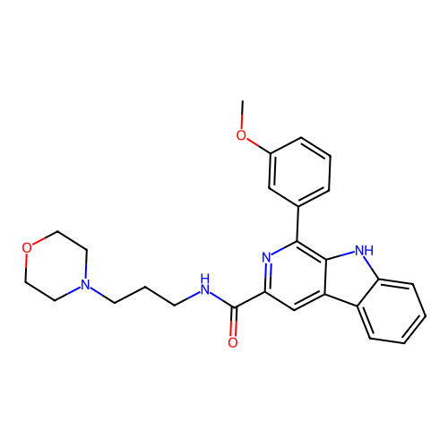 1-(3-methoxyphenyl)-N-(3-morpholinopropyl)-9H-pyrido[3,4-b]indole-3-carboxamide structure