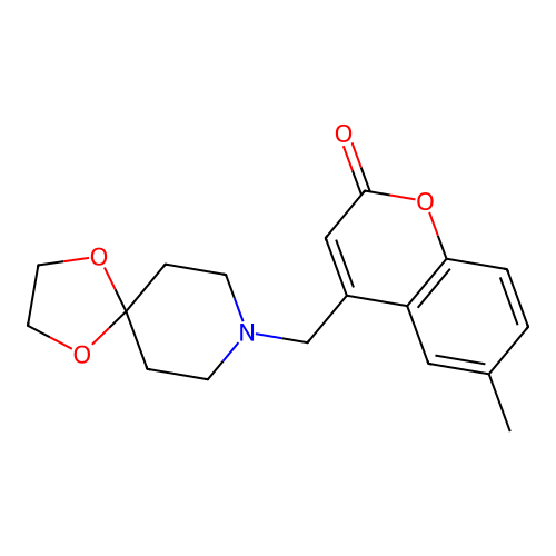 4-(1,4-Dioxa-8-azaspiro[4.5]decan-8-ylmethyl)-6-methylchromen-2-one structure