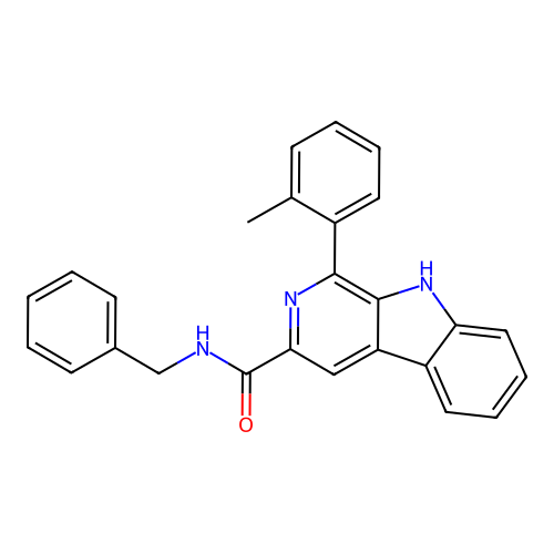 N-benzyl-1-(2-methylphenyl)-9H-beta-carboline-3-carboxamide structure