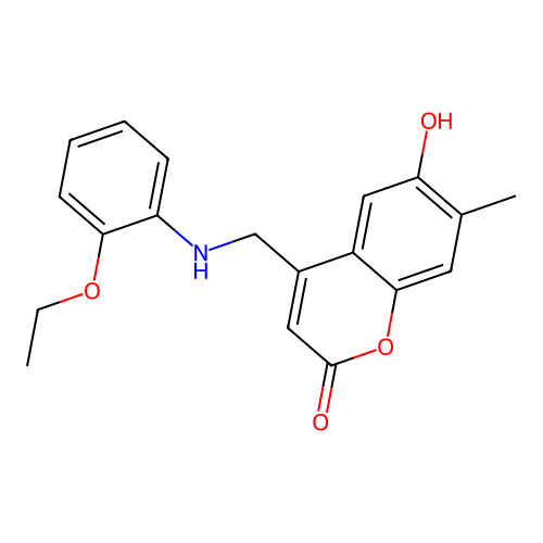 4-(((2-ethoxyphenyl)amino)methyl)-6-hydroxy-7-methyl-2H-chromen-2-one structure